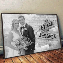Custom Couple Photo Letter Theme - Personalized Customized Canvas - Anniversary Gift For Couples, Lovers, Husband Wife
