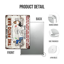 Patio Grilling Listen To The Good Music Couple Husband Wife - Backyard Sign - Personalized Custom Classic Metal Signs