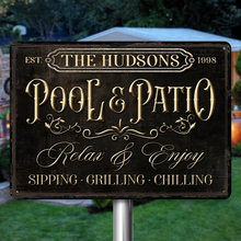 Pool & Patio Poolside Outdoor Decor Personalized Custom Metal Sign