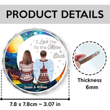 I Love You To The Moon & Back - Customized Personalized Glass Ornament - Memorial Gift For Loss