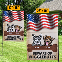 Beware Of Wigglebutts Stars And Stripes Gift For Dog Lover Personalized Custom Flag