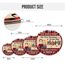 Our First Christmas In Our New Home - Customized Personalized Door Sign - Christmas Gift For Couple Husband Wife