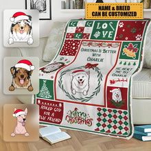 Personalized Custom Fleece Flannel Blanket Christmas Blanket Gifts For Pet Lovers