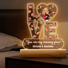 Couple Romantic Love Custom Flower - Customized Personalized 3D LED Light - Thoughtful Gift for her, Gift for him