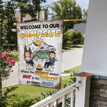 Welcome To Our Campsite Camping Gift For Campers Personalized Custom Flag