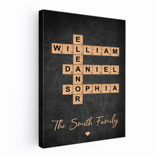 Home Decor Family Crossword Art - Personalized Customized Canvas - Christmas Gift For Family