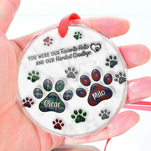 Paw Prints On My Heart - Personalized Glass Ornament - Gift For Pet Lovers, Dog Lovers, Cat Lovers