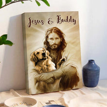 Custom Pet Photo In The Arms Of Jesus - Personalized Customized Canvas - Memorial Gift For Pet Lovers