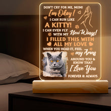 Custom Pet Photo Don't Cry For Me - Customized Personalized 3D LED Light - Gift For Memorial Dog Family Loss Gift