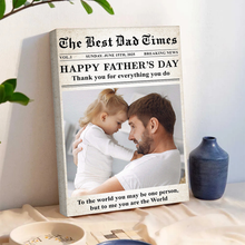 Custom Photo The Best Father Times - Personalized Customized Canvas - Father's Day Gift Ideas For Family Members, Father, Dad, Grandpa