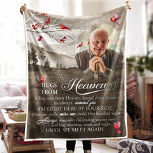 Custom Photo Hugs From Heaven - Personalized Customized Blanket - Memorial Gift For Loss, Mourning