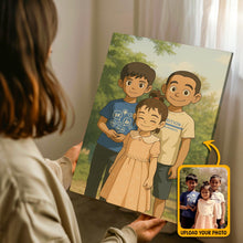 Animated Family Photo Ghibli Style Vertical - Turn Your Family Members Into Ghibli Characters - Gift For Family Members, Siblings