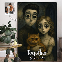 Custom Couple Photo Gothic Style - Personalized Customized Canvas - Special Halloween Gift For Couple, Him, Her, Husband, Wife