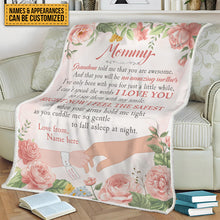 I Love You You Are Awesome Mommy - Family Personalized Custom Baby Blanket - Baby Shower Gift, Gift For First Mom