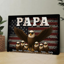 The Eagle Gang American Horizontal - Customized Personalized Canvas - Father's Day Gift For Dad, Grandpa, Husband, Him