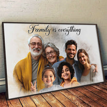 Custom Photos Horizontal Loved One Combined And Adding Quotes, Halo To Deceased One - Personalized Customized Canvas - Gift For Family Members