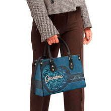 The Grandma And Her Grandchildren - Personalized Customized Leather Handbag - Gift For Family Member, Grandma, Wife, Her