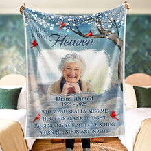Custom Photo A Hug From Heaven Horizon - Personalized Customized Blanket - Memorial Gift For Family Members