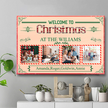 Custom Photo Personalized Canvas Wall Art Welcome To Christmas Custom Gifts For Family