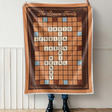 Scrabble Family Crossword - Personalized Customized Blanket - Gift For Family Members