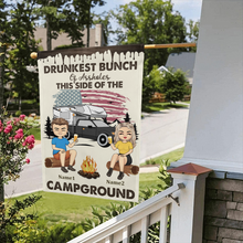 We're Drunks We Go Camping, Stars And Stripe Gift For Campers Personalized Custom Flag