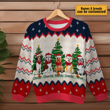 Winter Christmas Puppies - Ugly Sweater - Gifts For Dog Lovers, Dog Mom Personalized Custom Ugly Sweater