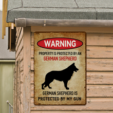 Property Is Protected By A German Shepherd -  Personalized Custom Metal Sign