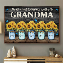 Grandma My Greatest Blessing - Personalized Customized Canvas - Gift For Family Members