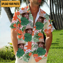 Custom Photo - Interesting Cut Head Photo Flower Theme Summer Hawaii - Customized Gift - Personality Customized Hawaiian shirt