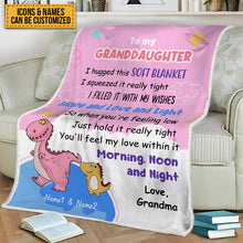 Personalized Custom Blanket Granddaughter Dinosaur Blanket Gifts For Granddaughter Birthday Gifts