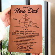To My Hero Dad - Personalized Leather Journal - Father's Day Gift For Dad, Grandpa