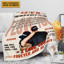 The Day I Met You - Couple Blanket - Gifts For Couple - Personalized Custom Fleece Flannel Blanket
