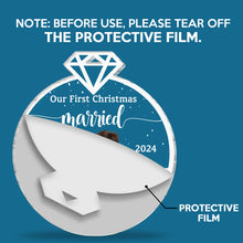 Custom Photo Our First Christmas Married - Personalized Custom Acrylic Ornament - Gift For Couple