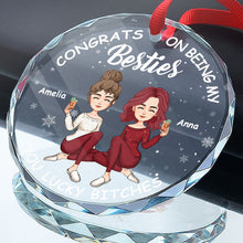 Christmas Congrats On Being My Bestie - Personalized Glass Ornament - Gift For Bestie