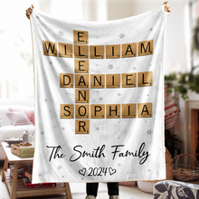 Custom Family Name Crossword Art Blanket - Customized Personalized Blanket - Gift For Family