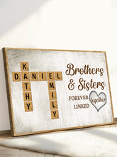 Crossword Puzzle Forever Linked Together - Personalized Customized Canvas - Gift For Family