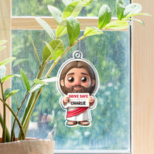 Jesus Christ Drive Safe - Personalized Customized Acrylic Car Ornament - Gift For Family Members, Friends, Siblings, Loved One