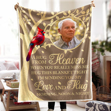 Love And Hugs From Heaven - Customized Personalized Blanket - Sympathy Gift For Memorial