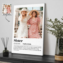 Custom Photo Sister Meaning - Customized Personalized Canvas - Sister Gift For Family Member