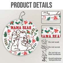 Flower Mama Bear - Customized Personalized Car Ornament - Gift For Pet Mom