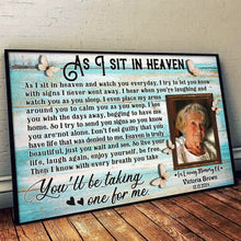 Custom Photo As I Sit In Heaven - Personalized Customized Canvas - Memorial Gift For Family Members