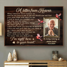 A Letter Sent From Heaven - Personalized Customized Canvas - Memorial Gift For Family Members