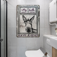 Donkey metal sign, Donkey Black White Hello Sweet Cheeks Metal Signs