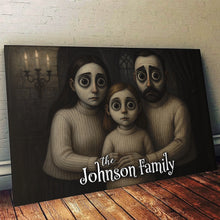 Custom Family Photo Animated Gothic Style - Personalized Customized Canvas - Special Halloween Gift For Family Members