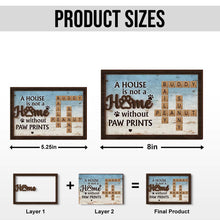 Custom Name Home With Paw Prints Pet Crossword Puzzle Art - Personalized Customized  2-Layered Wooden Plaque - Gifts For Dog Lovers