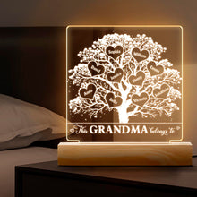 Family Tree This Grandma Belongs To - Personalized Customized 3D LED Light - Gift For Family Members, Grandparents