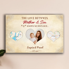 The Love Between Mother & Son No Distance - Gift For Mom - Personalized Custom Poster Custom Map Poster