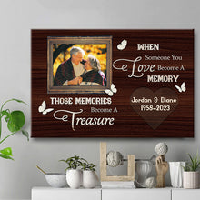 When Someone You Love Become A Memory, Memorial Gifts Personalized Custom Framed Canvas Wall Art