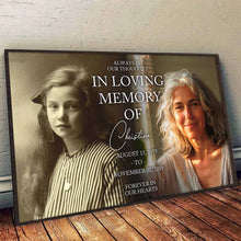 Custom Photo Always In Our Thoughts - Personalized Customized Canvas - Memorial Gift For Family Members