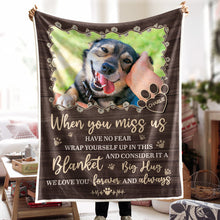 Give Them A Hug Through This Blanket - Personalized Photo Blanket - Memorial Gift For Pet Lovers